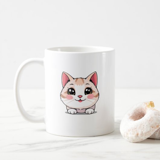 Cute Kawaii Animal Mug コーヒーマグカップ (ドーナツ)