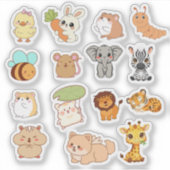 Cute Kawaii Animal Sticker Pack  シール (正面)