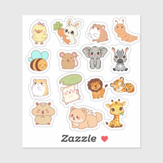 Cute Kawaii Animal Sticker Pack  シール (シート)