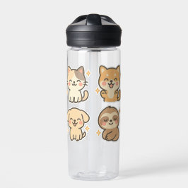 Cute Kawaii Animal Sticker Set | Cat, Dog, Sloth ウォーターボトル