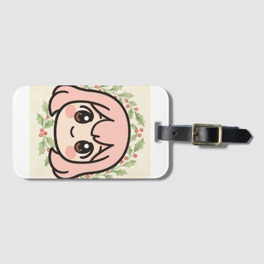 Cute Kawaii Anime Girl Luggage Tag  ラゲッジタグ (正面横)