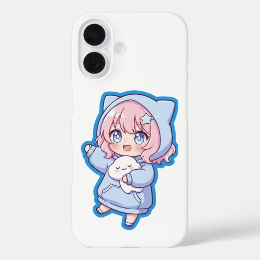 Cute Kawaii Anime Girl Sticker Case-Mate iPhoneケース (裏面)