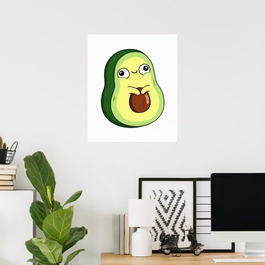 Cute Kawaii Avocado ポスター (ホームオフィス)