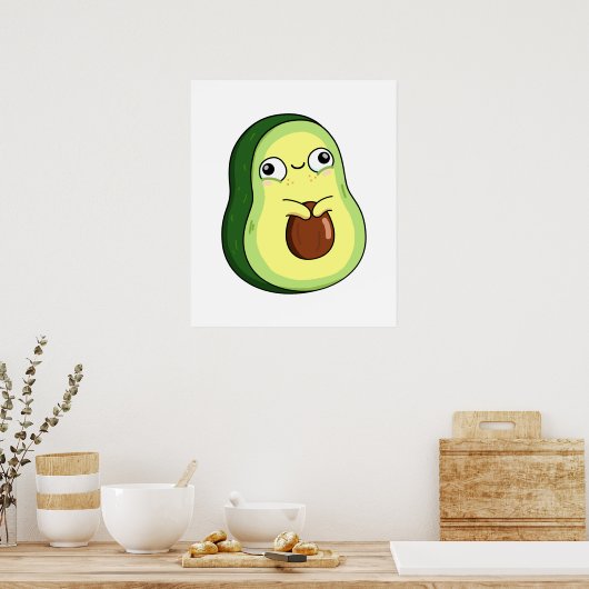 Cute Kawaii Avocado ポスター (キッチン)