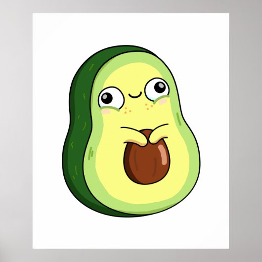 Cute Kawaii Avocado ポスター (正面)