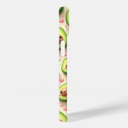 Cute Kawaii Avocado and Pink Hearts Pattern Sweet  Case-Mate iPhoneケース (裏面 / 右)