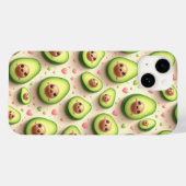 Cute Kawaii Avocado and Pink Hearts Pattern Sweet  Case-Mate iPhoneケース (裏面 (横))