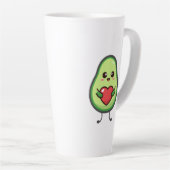 Cute Kawaii Avocado Heart Love - Adorable Healthy  カフェラテマグ (右アングル)