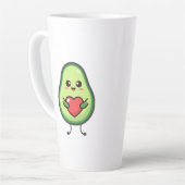 Cute Kawaii Avocado Heart Love - Adorable Healthy  カフェラテマグ (左アングル)