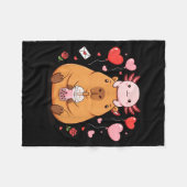 Cute Kawaii Axolotl Capybara Bubble Tea Boys Girls フリースブランケット (正面(横))