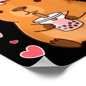 Cute Kawaii Axolotl Capybara Bubble Tea Boys Girls ポスター (角)