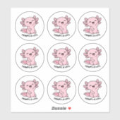 Cute Kawaii Axolotl Thank You Sticker Sheet  シール (シート)