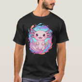 Cute Kawaii Axolotl Water Splash Art Tシャツ (正面)