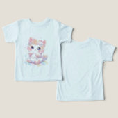 Cute Kawaii Baby Cat T-Shirt | Toddler Rainbow Kit (デザイン正面&裏面)