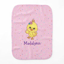 Cute Kawaii Baby Chick with Hearts Pink