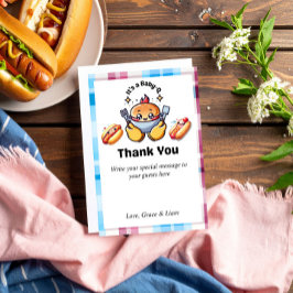 Cute Kawaii Baby-Q Gender Reveal Party サンキューカード