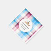 Cute Kawaii Baby-Q Gender Reveal Party スタンダードカクテルナプキン (角)