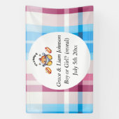 Cute Kawaii Baby-Q Gender Reveal Party 横断幕 (縦)