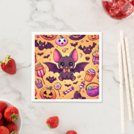 Cute kawaii bat candy halloween スタンダードカクテルナプキン