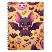 Cute kawaii bat candy halloween ノートブック (正面)