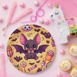 Cute kawaii bat candy halloween ペーパープレート