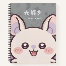 Cute Kawaii Bat Notebook - "Daisuki" (I Love You)  ノートブック