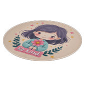 Cute Kawaii "Be Kind" Illustration カッティングボード (角)