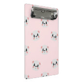 Cute Kawaii Bear Face Pattern on Pastel Pink ミニクリップボード (アングル)