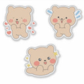 Cute Kawaii Bear Sticker | Adorable Blushing Bear  シール (正面)