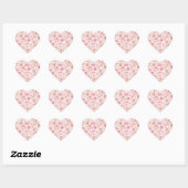 Cute Kawaii Bear Strawberry Tea Pattern | Pink ハートシール (シート)