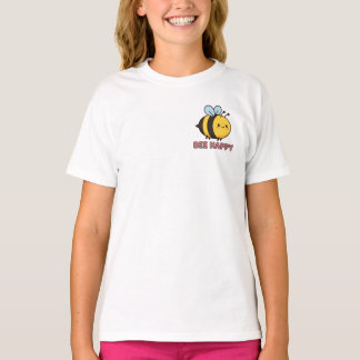Cute Kawaii Bee 'Bee Happy' Inspirational Pun Tシャツ