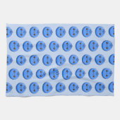 Cute Kawaii Blue Blueberry Character キッチンタオル (横)