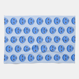 Cute Kawaii Blue Blueberry Character キッチンタオル