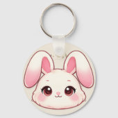 Cute Kawaii Bunny Face Keychain キーホルダー (正面)