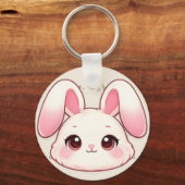 Cute Kawaii Bunny Face Keychain キーホルダー (正面)
