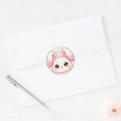 Cute Kawaii Bunny Face Sticker ラウンドシール (封筒)