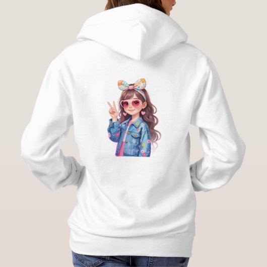 Cute Kawaii Bunny Face Sweatshirt パーカ (裏面)