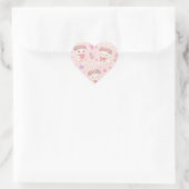 Cute Kawaii Bunny Flower Crown Pattern ハートシール (バッグ)