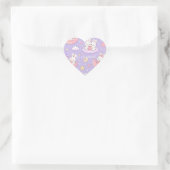 Cute Kawaii Bunny Heart Moon Pattern ハートシール (バッグ)