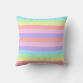 Cute Kawaii Bunny Rabbit Pastel Striped クッション (裏面)