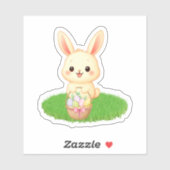 Cute Kawaii Bunny with Easter Eggs Sticker  シール (シート)
