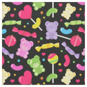 Cute Kawaii Candy Lollipops Pattern ファブリック (クローズアップ)
