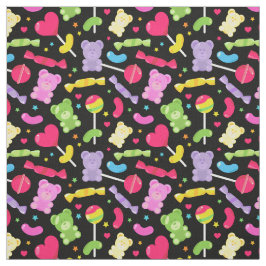 Cute Kawaii Candy Lollipops Pattern ファブリック