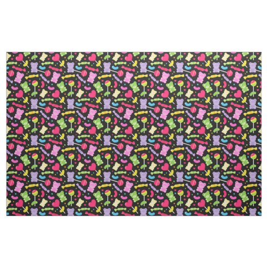 Cute Kawaii Candy Lollipops Pattern ファブリック (ファットクウォーター)