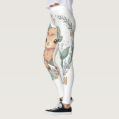 Cute Kawaii Capricorn Zodiac Sign Leggings レギンス (左)