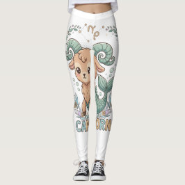 Cute Kawaii Capricorn Zodiac Sign Leggings レギンス