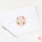 Cute Kawaii Capybara Heart Bath Pattern ラウンドシール (封筒)