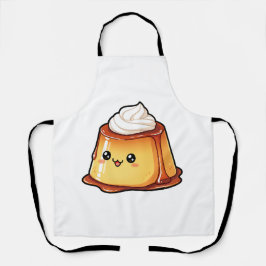 Cute Kawaii Caramel Pudding Dessert Character エプロン
