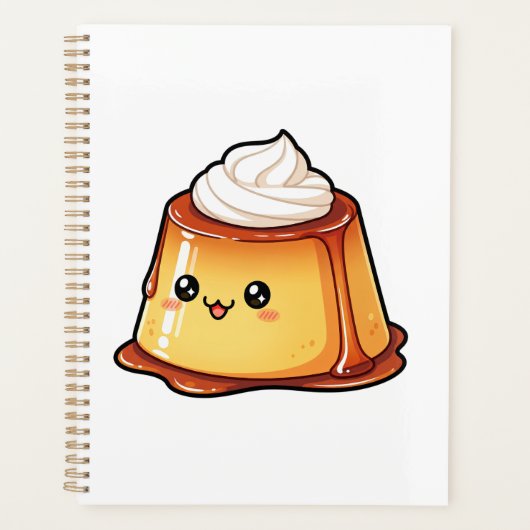 Cute Kawaii Caramel Pudding Dessert Character プランナー手帳 (正面)