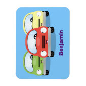 Cute kawaii cars cartoon illustration マグネット (縦)